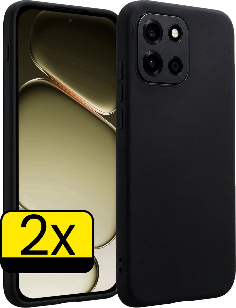 Hoesje - 2 Stuks - Geschikt voor OnePlus Nord 6 - Sterk & Shockproof - Case Siliconen - Back Cover - Telefoon Hoes - Telefoonhoesjes - Zwart