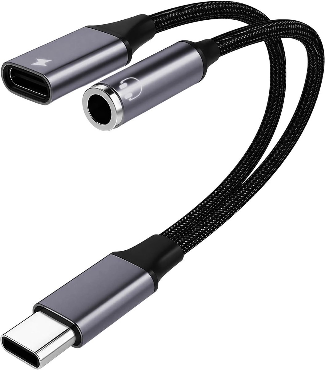 Solidchoice - 2-in-1 USB C naar Jack Adapter met Oplaadfunctie