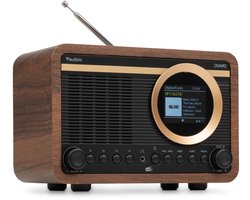 DAB radio - Audizio Ovaro - Retro radio met Bluetooth, FM en DAB+ - Houtlook