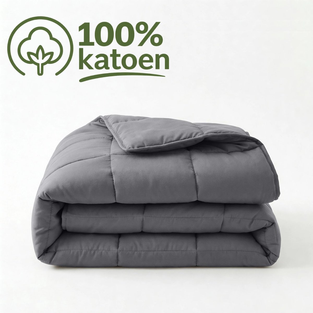Dekbed Zonder Overtrek 200x220 - 100% Percale Katoen - Wasbaar Dekbed - Antraciet