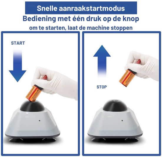 QUOVO® Mini Vortex Mixer - Laboratorium Mixer - Paint Shaker - Nagellak Schudder - Vortex Shaker - Incl. 120 Reageerbuisje - Paint Mixer - Grijs van Quovo — afbeelding 3