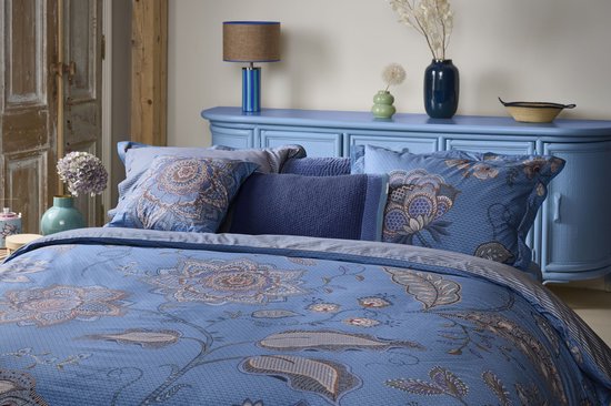 Pip Studio Mumbai Night dekbedovertrek - Lits-Jumeaux - 240 x 200/220 cm - Blauw