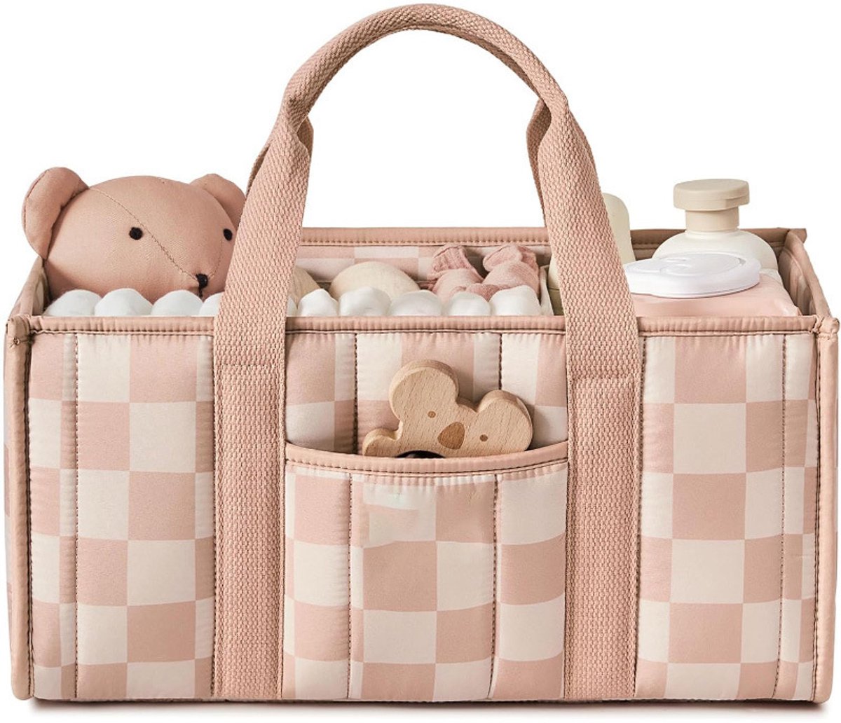 Draagbare Mand Voor Luiers En Verzorgingsspullen, Opbergmand Voor De Babykamer, EssentiëLe Benodigdheden Voor Pasgeborenen (Jongens En Meisjes), Luierorganizer Voor In De Auto