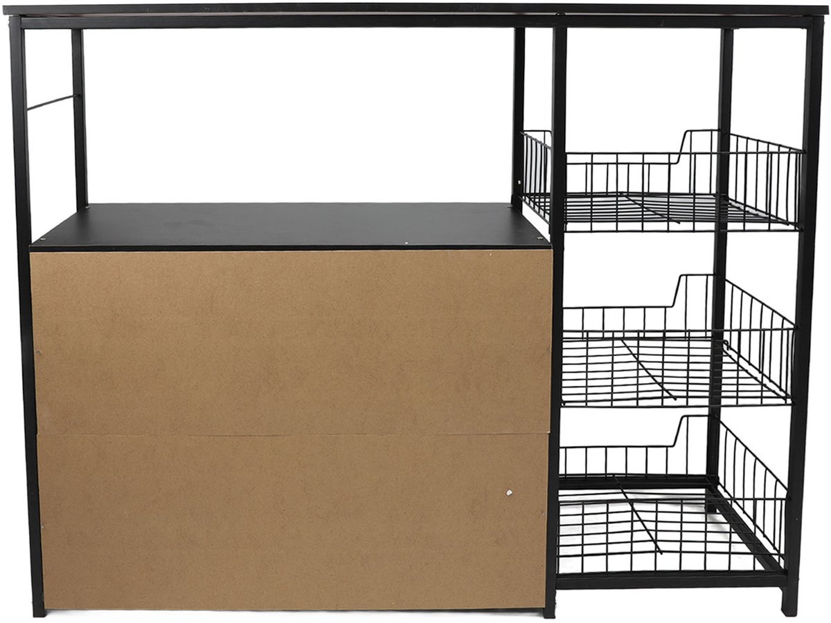 Keukenkast – 100 x 30 x 80 cm – Extra opbergruimte – Magnetronplank – Voor keuken en eetkamer