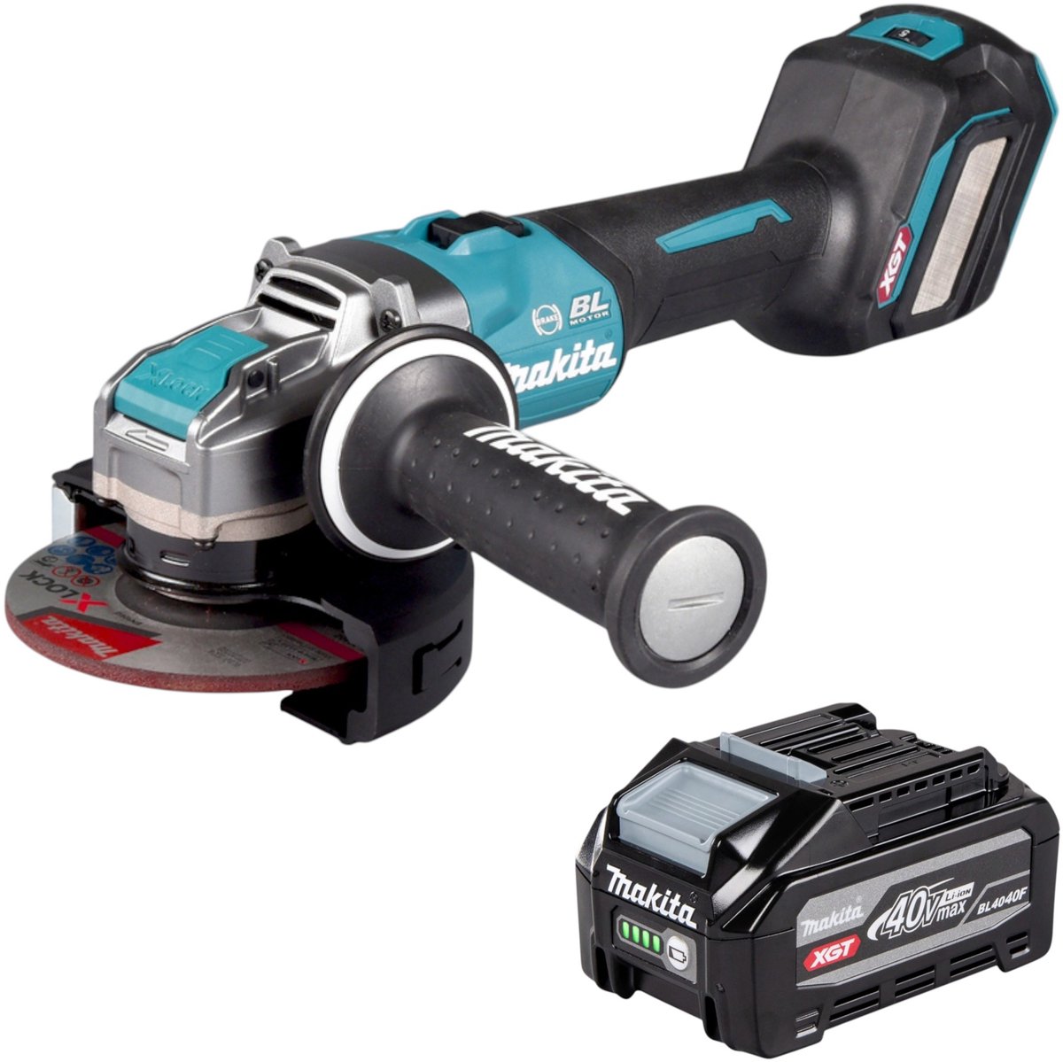 Makita GA 041 GZ Accu haakse slijper 40 V max. 125 mm X-LOCK Brushless Solo - zonder accu, zonder lader