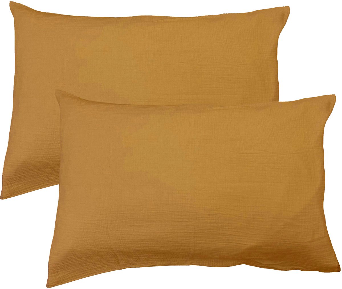 Matt & Rose Set Kussenslopen - Caramel - (2x) 50 x 70 cm - Bruin - Mousseline Katoen
