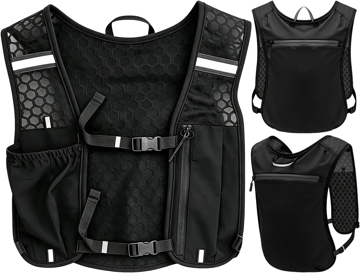 Loopvest - Zwart - Ultrazacht Ademend Mesh - Multifunctioneel Hardloopvest voor Dames en Heren