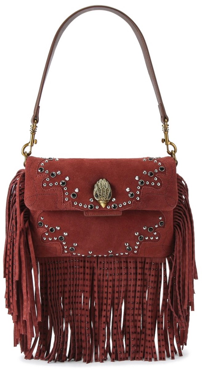 Kurt Geiger London Oxford Fringe Shoulder Schoudertassen Dames - Bordeaux - Maat ONESIZE