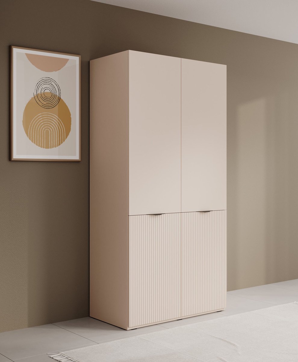 Meubella - Kledingkast Shelton - Beige - 101 cm