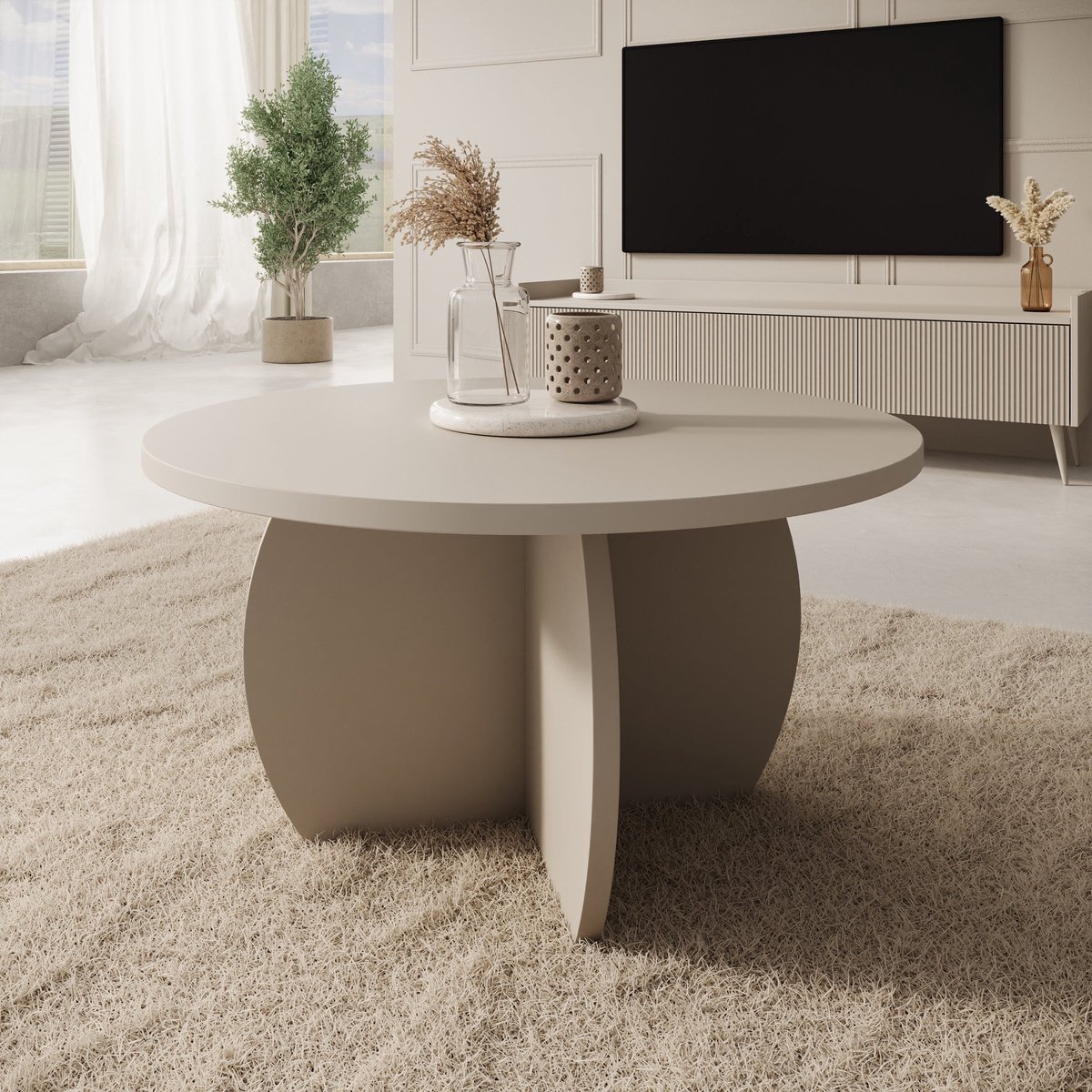 Meubella - Trada - Salontafel - Beige - 74x74x40 cm