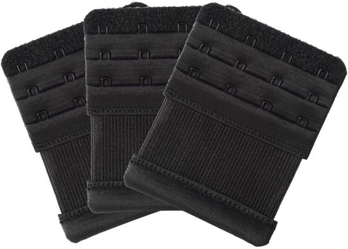 BH-verlenging 4 haken - Elastisch - Roestvrij Staal - 3 Stuks - Comfortabel - Afmetingen 9,4 cm x 7,6 cm - Beha-extender