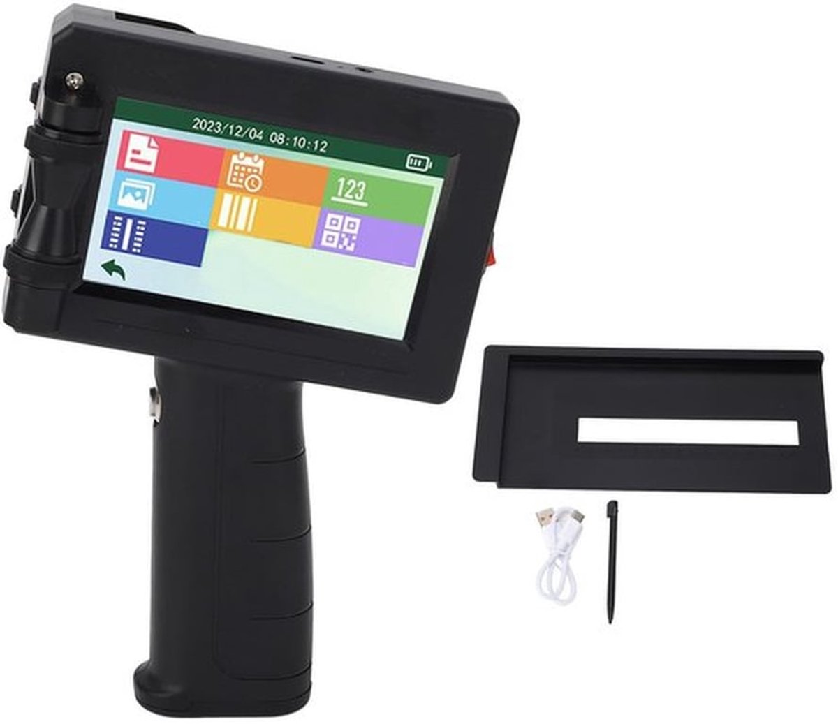 Labelprinter Draagbaar - 4,3 Inch Touchscreen - 300-600 dpi - Type C Interface - Hout/Papier/Plastic - Effectief en Praktisch - Etikettenprinter