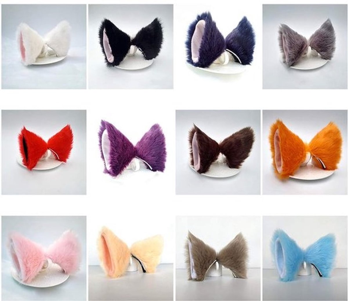 Kattenoren Pluche - Haarclip - Cosplay Hoofddeksel - Kostuum Accessoire - Schattige Dieren - Handgemaakt 10 cm x 10 cm x 8 cm - Cosplay Oren