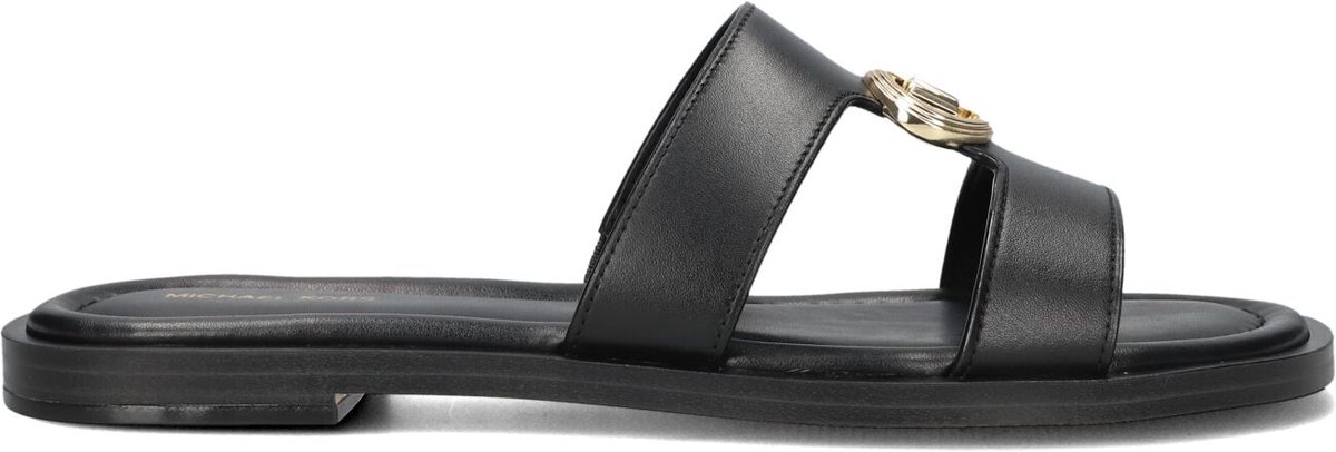 Michael Kors Dames Platte sandalen - Erin Flat Sandal - Zwart - Leer - - Maat 40