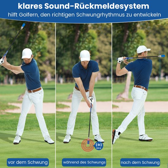 COSTWAY Golf Swing Trainer, 80 cm golftrainingshulp met gewichtskop, antislip grip & geluid, golfvliegtrainer voor houdingscorrectie, golfzwaaitrainer-hulp voor binnen en buiten van Costway — afbeelding 5