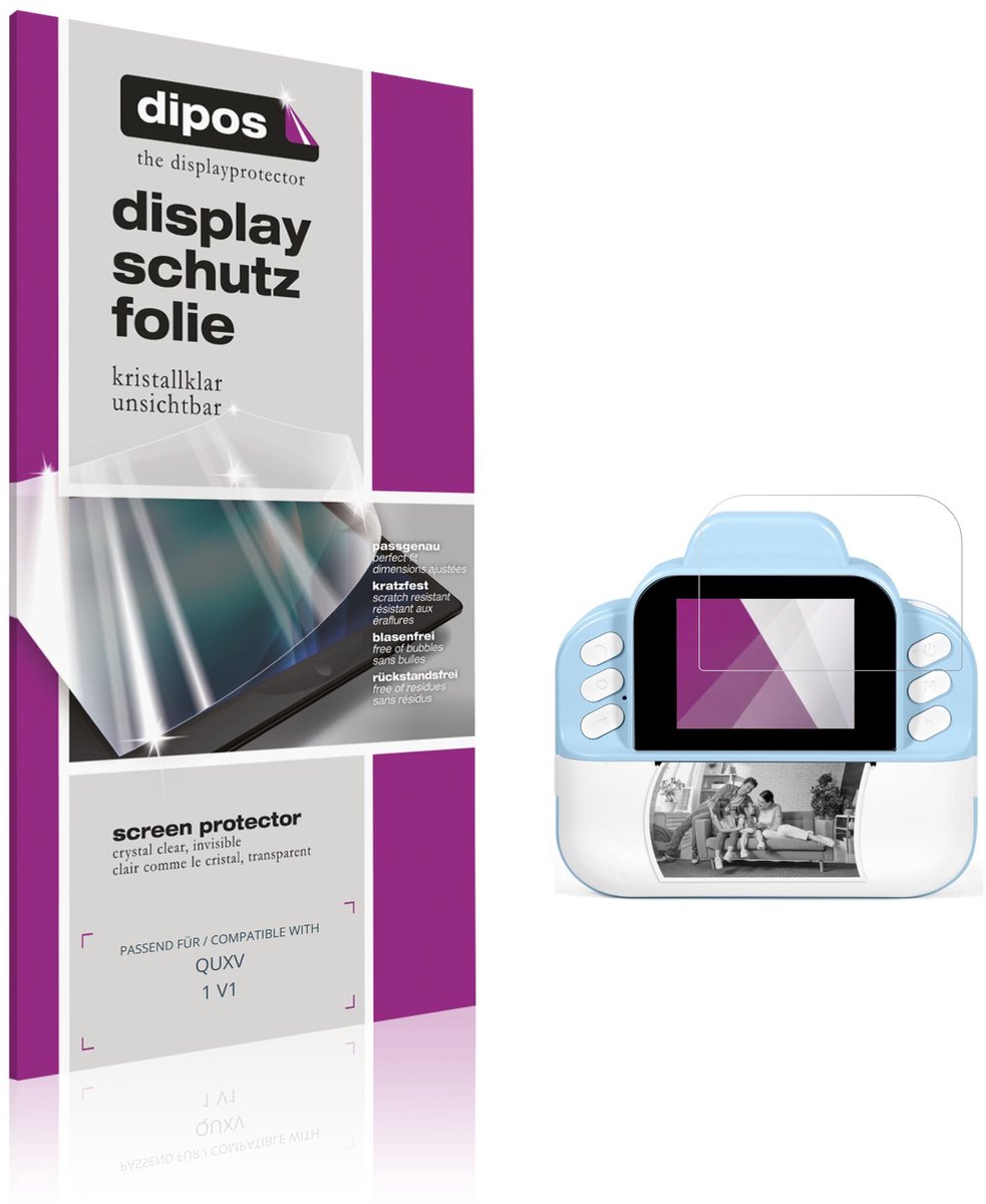 dipos – 4x Beschermfolie geschikt voor QUXV 1 V1 | Krasbestendige & heldere Screenprotector Ultra-Thin