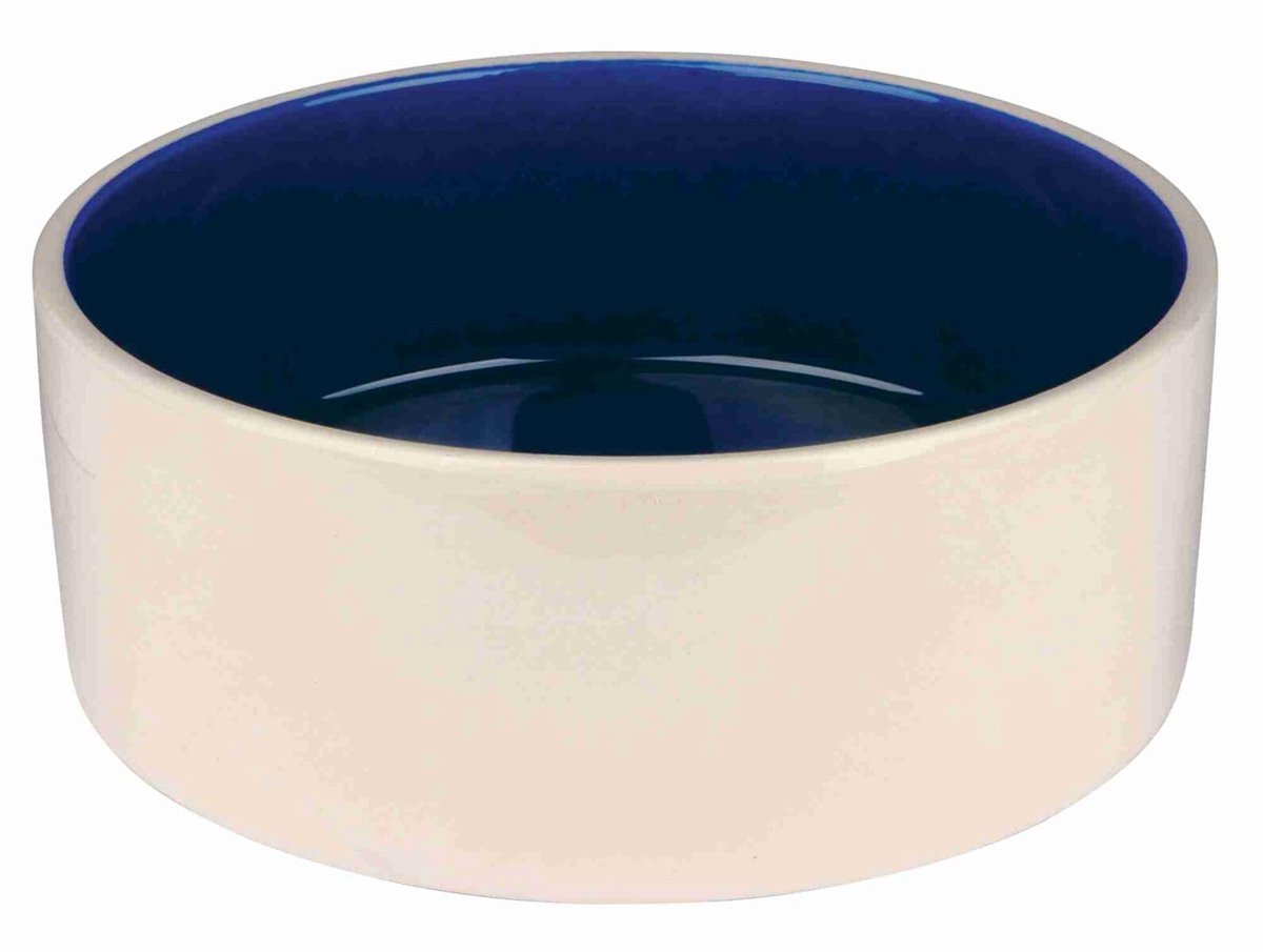 Famanu – Keramische bak, 2,3 l/ø 22 cm, crème en blauw, ideaal voor het serveren van voedsel