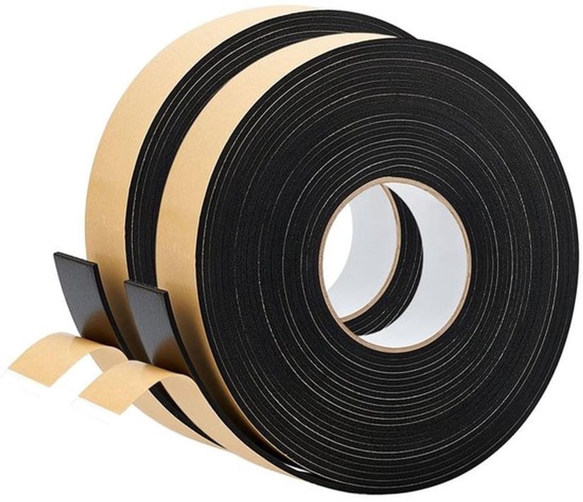Schuimstrip 20 m - Zelfklevende Afdichtstrip - Weerstrippende Isolatie - Geluidsdichte Barrière - 35 mm Breed - 3 mm Dik