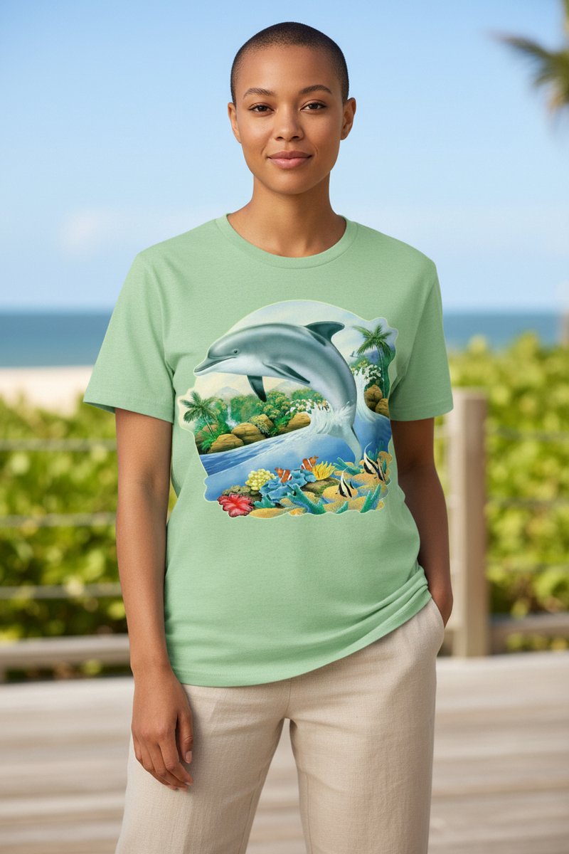 Dolfijn Dolphin Leap The Coloured House T-shirt M
