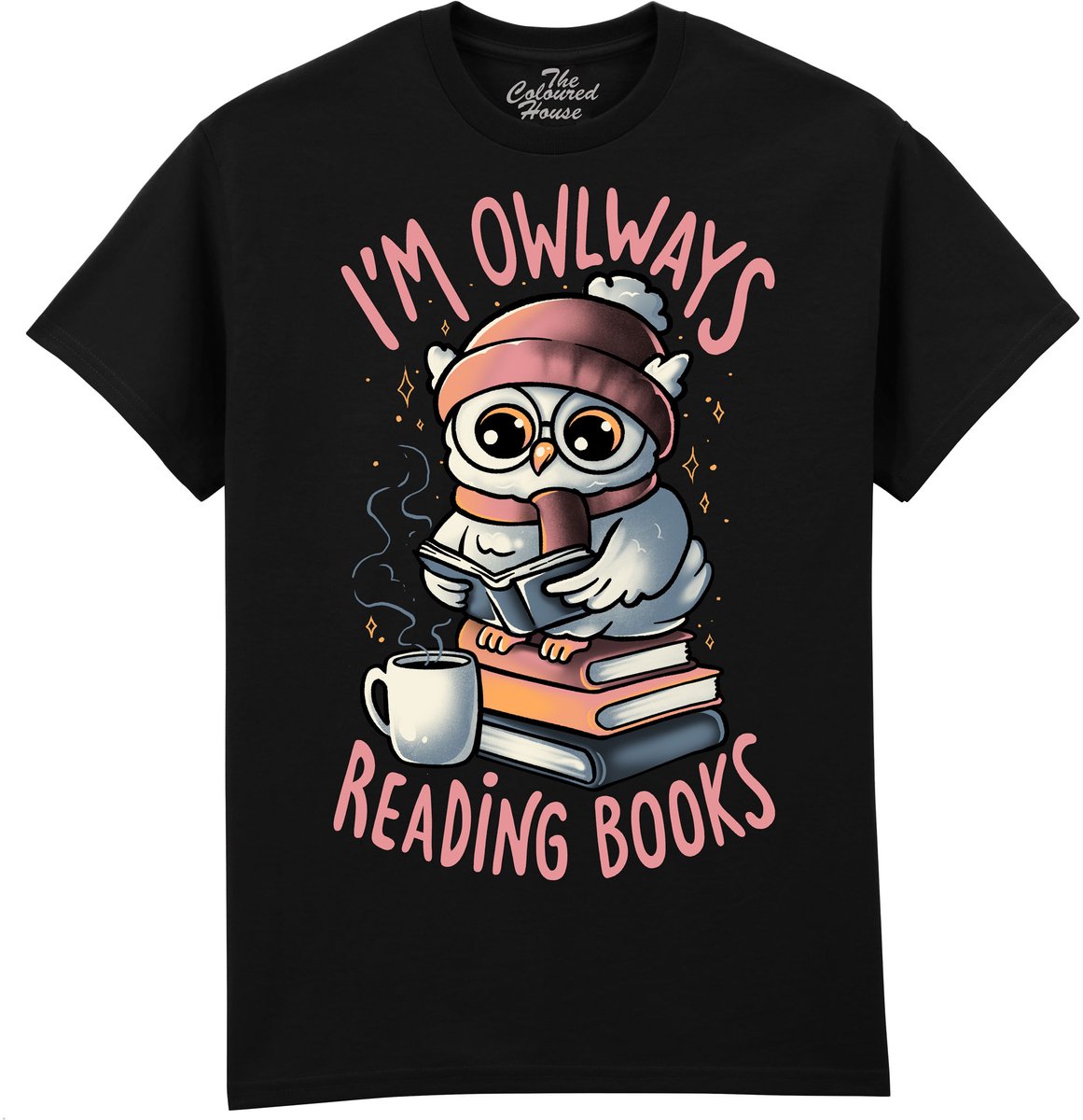 Uil Owlways Reading Books The Coloured House T-shirt L