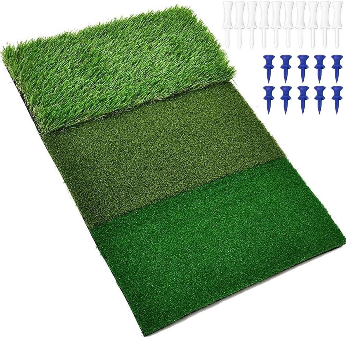 Golf Oefenmat 60x30cm - 3-in-1 Golf Trainingsmat met Rough en Fairway Zijden voor Verbetering van Swing en Putting Techniek