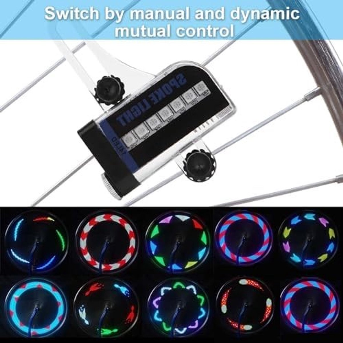 RGB Fiets Spakenlicht met 14 LED's en Dubbele Zijdelingse Toegang - Energiebesparende Modus en IP6 Waterdicht voor Mountainbikes en Fietstocht Accessoires