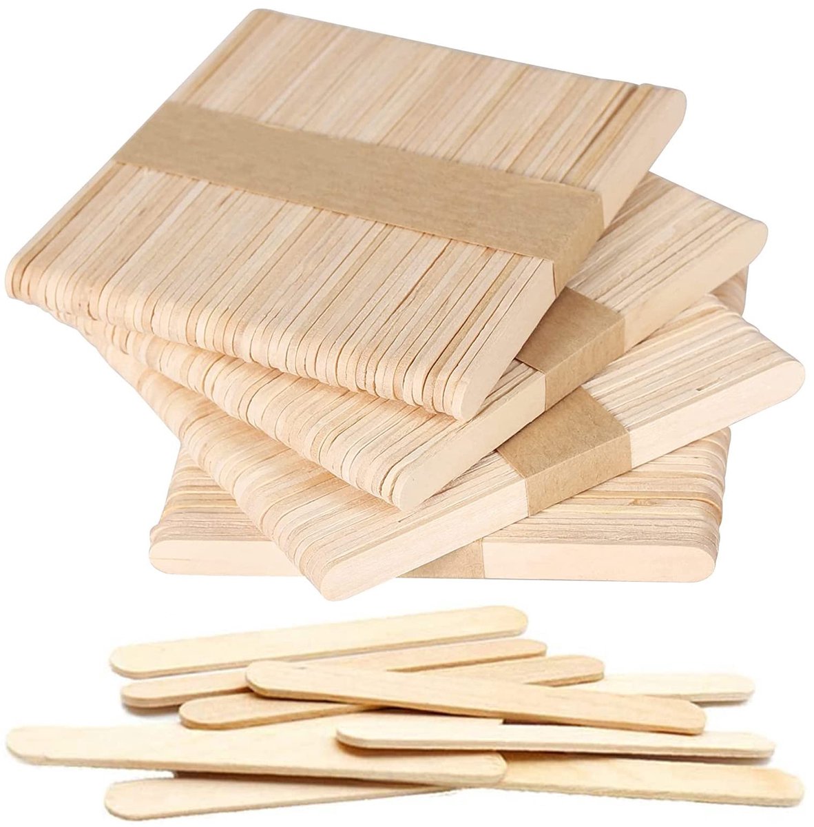 100x IJsstokjes - Knutselstokjes - Houten stokjes - Lollystokjes - IJslollystokjes - Houten spatels - Knutselen - Creatief materiaal - Craft sticks - Hout - 15 cm - Jonyx