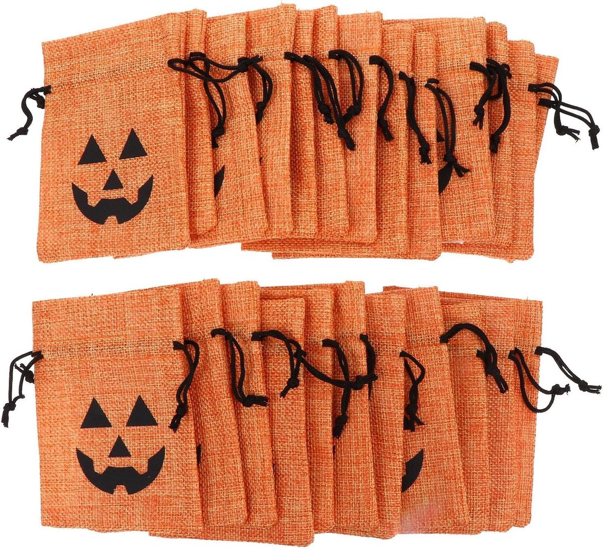 Verpakking van 25 linnen snoepzakjes, linnen cadeauzakjes, snoepzakjes met trekkoord, feestartikelen (Halloween)