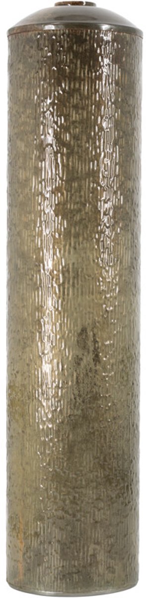 Metalen vaas striped olive stone