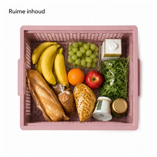 Vintag Fietskrat - 26 Liter - 40 x 30 x 22 cm - Kunststof - Oudroze — afbeelding 2