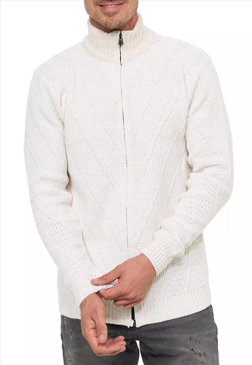 Rusty Neal - Heren Vest Kabel - Ivoor - Gebreid - Italianstyle