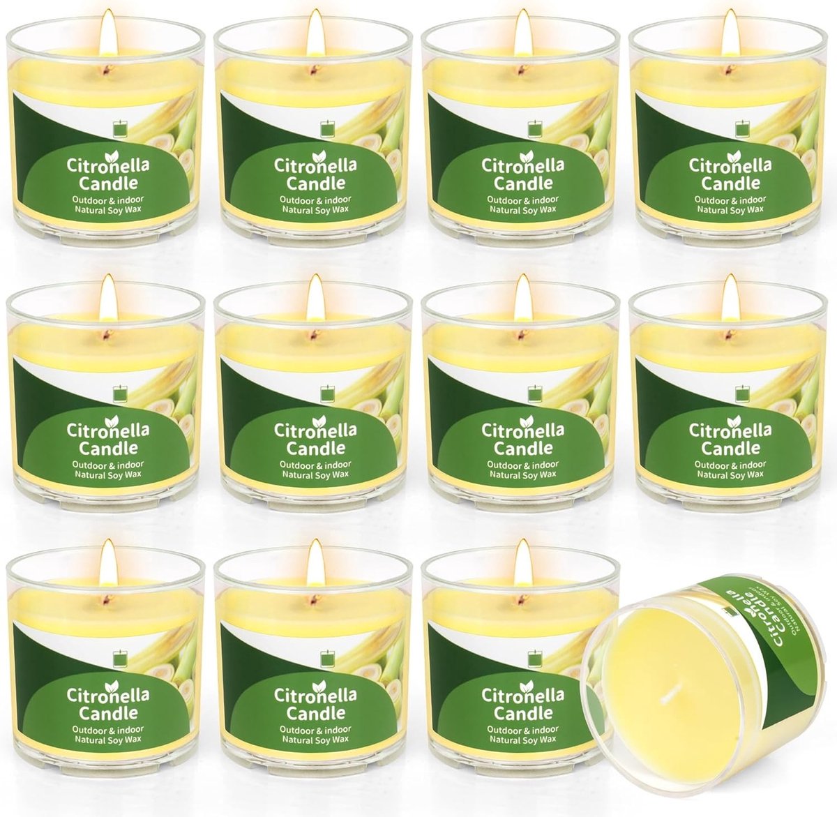 Citronella Kaarsen voor Buiten - Geel - Kleine - Natuurlijke Sojawas - Voor Tuin en Camping