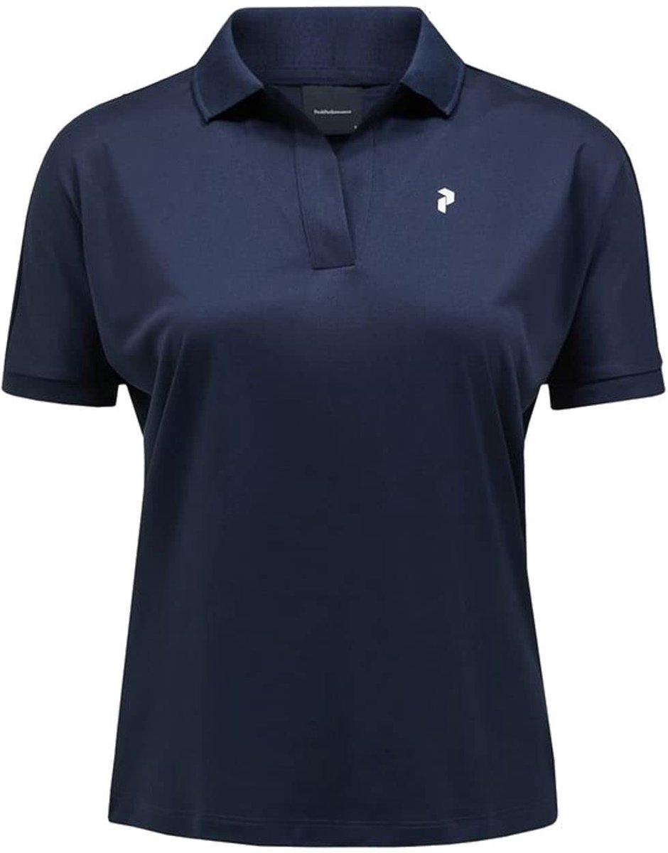 Peak Performance W Illusion SS Polo - Dames Polo Shirt - Korte Mouw - l - Salute Blauw