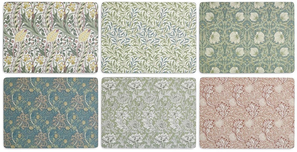 Famanu – Set van 6 placemats, veelkleurig, 30,5 cm x 23 cm, ideaal voor het beschermen van uw tafel