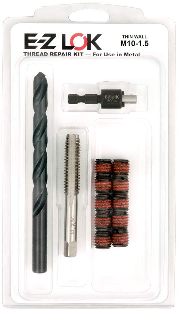 E-Z LOK EZ-310-M10 Thread Repair Kit for Metal Carbon Steel Threaded Inserts M10-1.5 and Installation Tools - ShopVlot