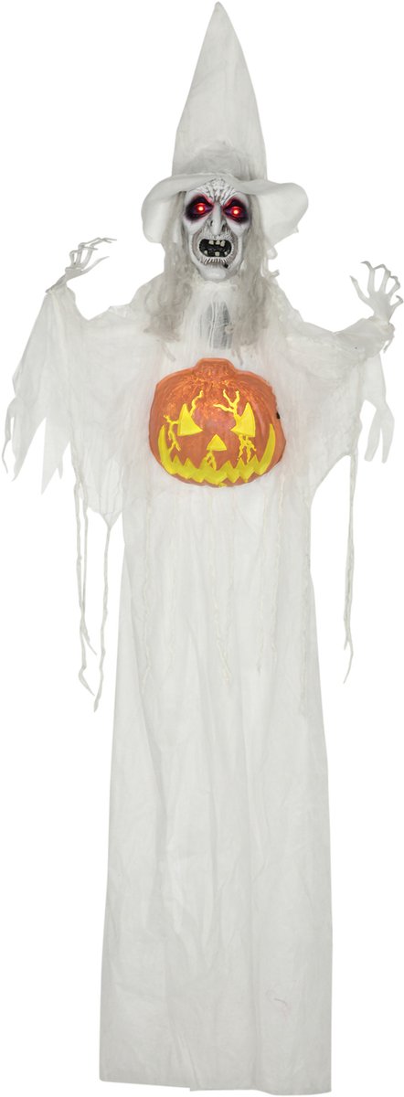 HOMCOM Halloween Decoraties Polyester, PE, Staal 60L x 18B x 183H cm Wit
