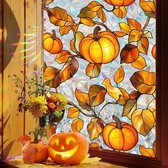 Raamstickers - 43*100cm - privacy raamstickers - elektrostatische glasstickers - pvc - verwijderbaar - herbruikbaar - Halloween elementen - herfst raamstickers - raam herfststickers - thuiskantoor decoratie - binnen en buiten - pompoenballen