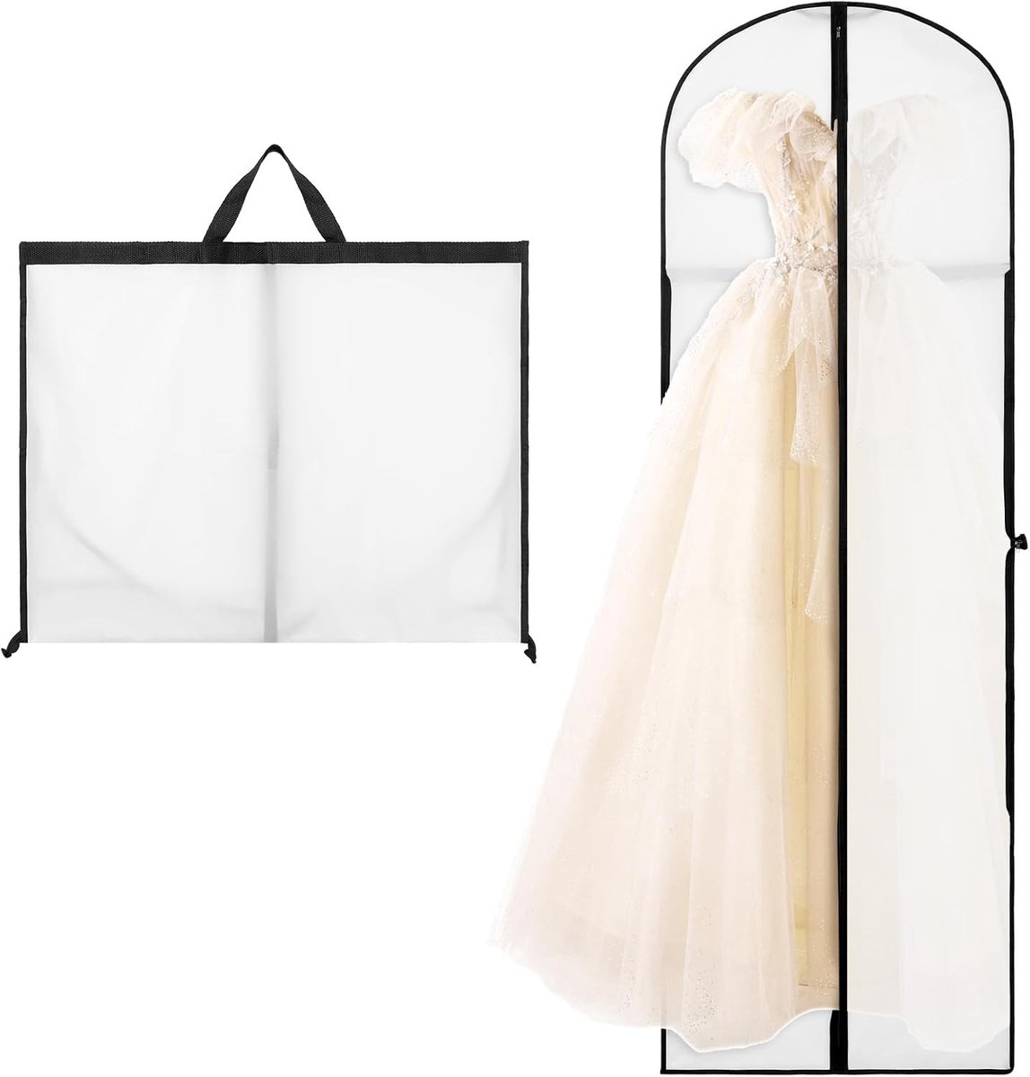 Elegante Kledinghoes voor Bruidsjurken en Kostuums, 180×60cm, Waterdicht en Stofvrij met Handvat, Ideaal voor Bescherming van Kleding tijdens Reizen en Opslag