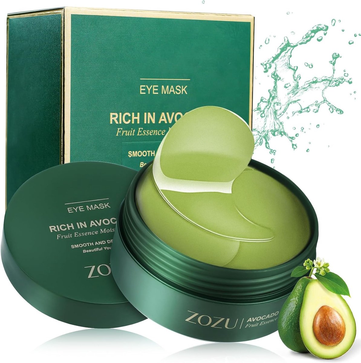 Hydraterende Onder-Oog Patches voor Puffiness, Donkere Kringen en Rimpels met Collageen en Avocado Extract