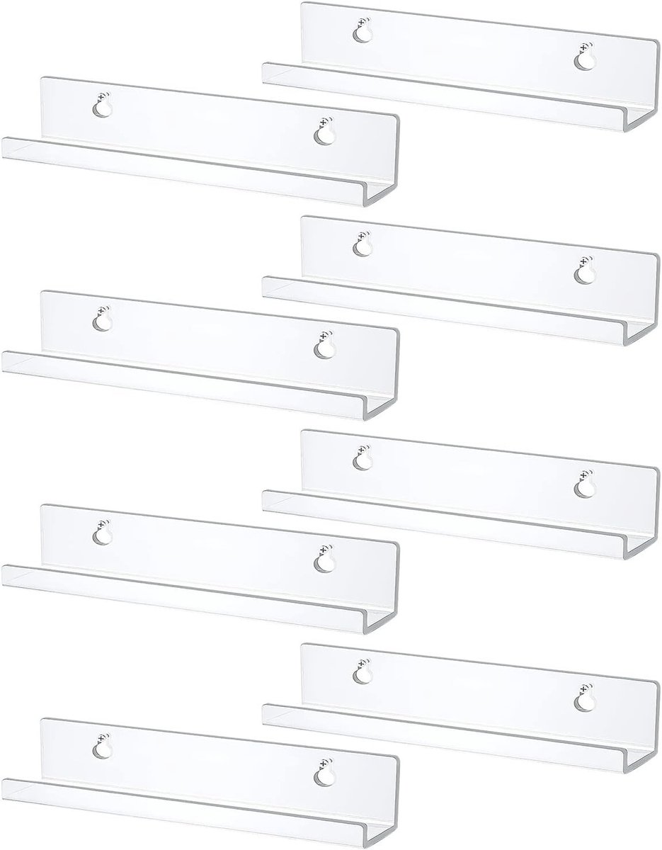 Wandhouder voor Vinylplaten - Transparant - 30,5 cm - Acryl Zwevende Plank - Voor Albums en Decoratie