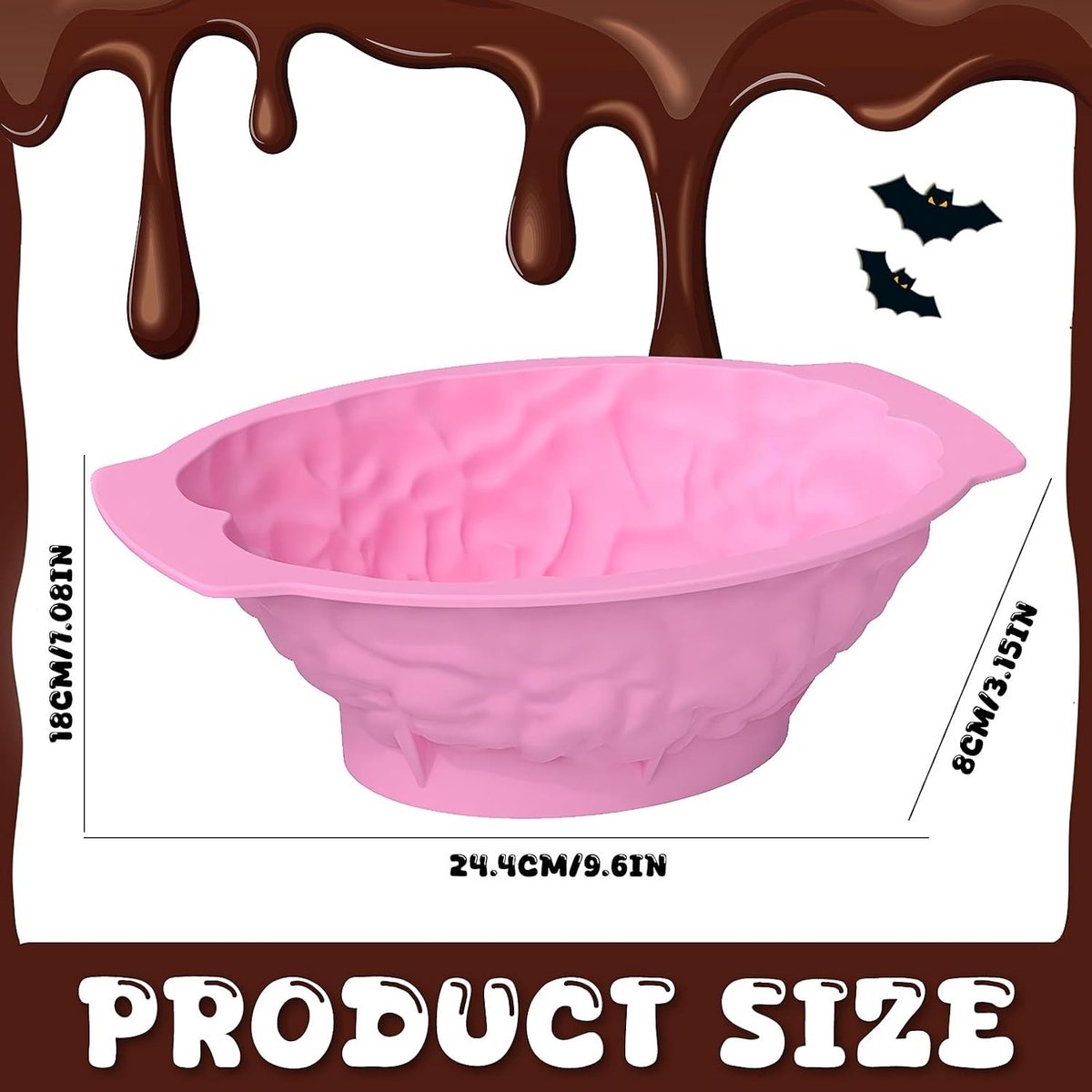 Siliconen Puddingvorm - Oranje - 24 x 18 cm - Hittebestendige Mallen voor Halloween Decoraties