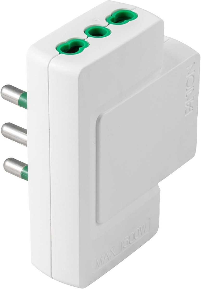 Drievoudige Adapter - Wit - 10 A - Met 3 Stopcontacten - Voor Thuis en Kantoor
