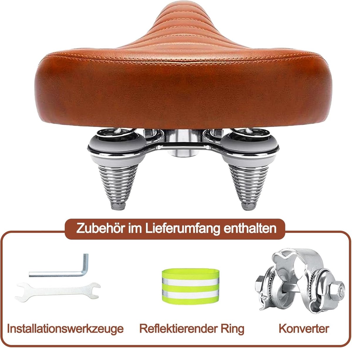 Fietszadel dames super comfort - Bruin - 27 x 25 x 16 cm - Ergonomisch en waterdicht - Voor Stadsfiets en Mountainbike