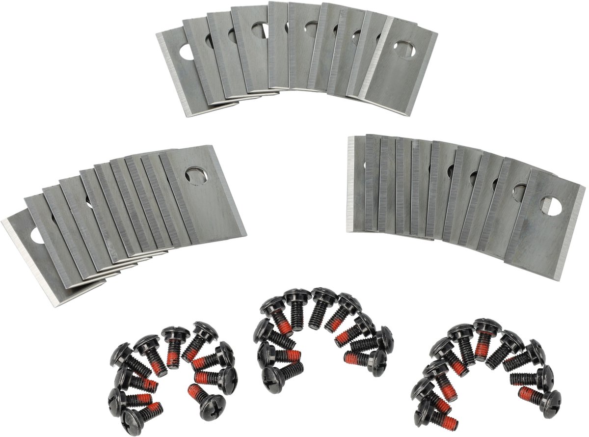vhbw 30x vervangingsmessen, compatibel met Gardena 260ACX, 105, 230ACX, R180, G2, 220AC, R160Li, G1, 265ACX grasmaaiers – vervangingsmes zilver, roestvrij staal