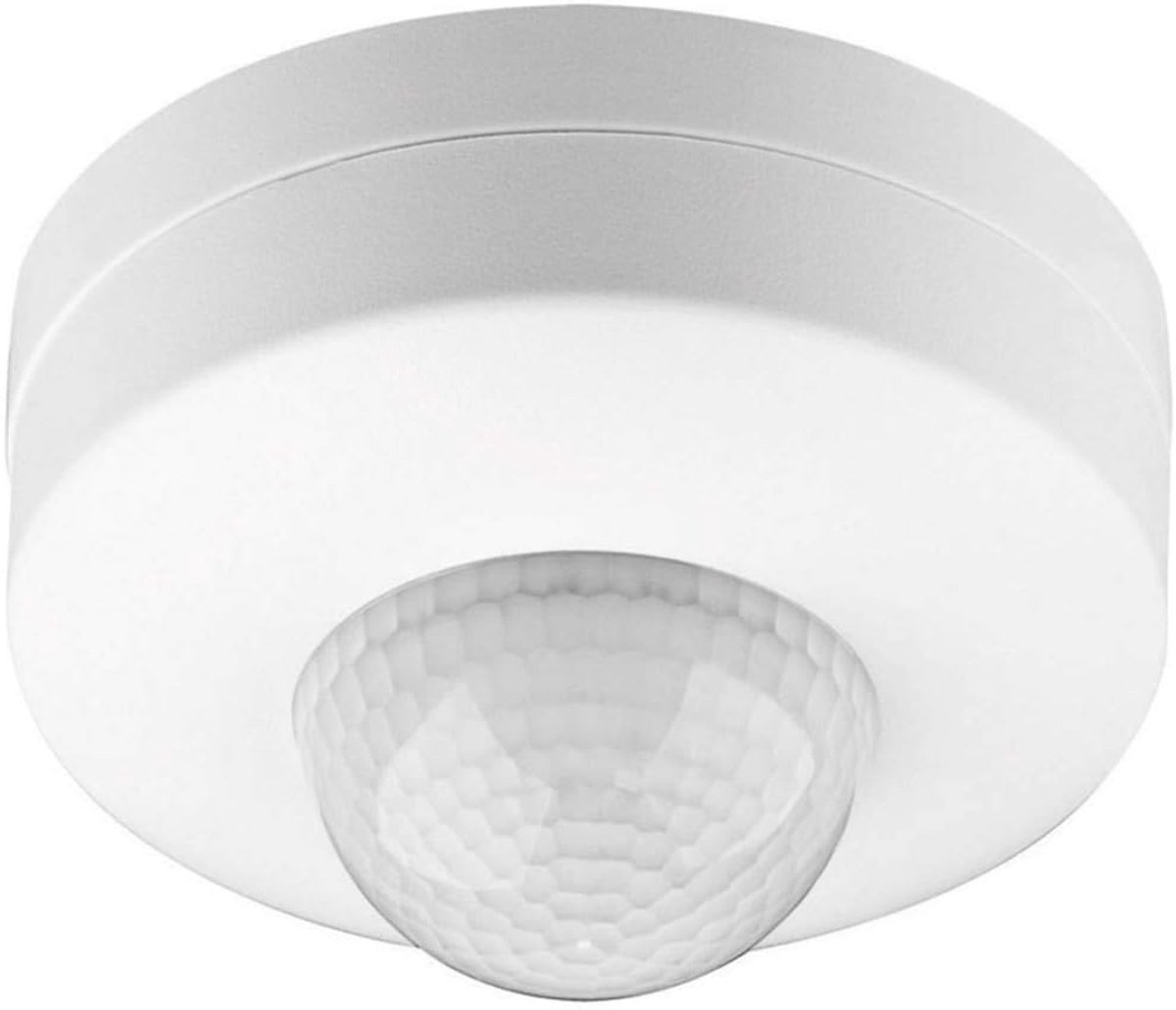 Infrarood bewegingsmelder voor binnen, opbouw plafondmontage, 3‑voudige PIR‑sensor, 360° detectiehoek, 6m bereik, IP20, wit, geschikt voor LED‑plafondlampen