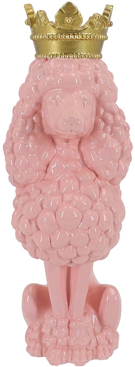 Clayre & Eef Decoratie Beeld Hond Roze Kunststof