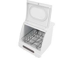 Allvia® Mini Vaatwasser - Kleine Vaatwasser - Vrijstaande Vaatwasser - Met 5 Programma's - met Waterpijpen en Serviesstandaard
