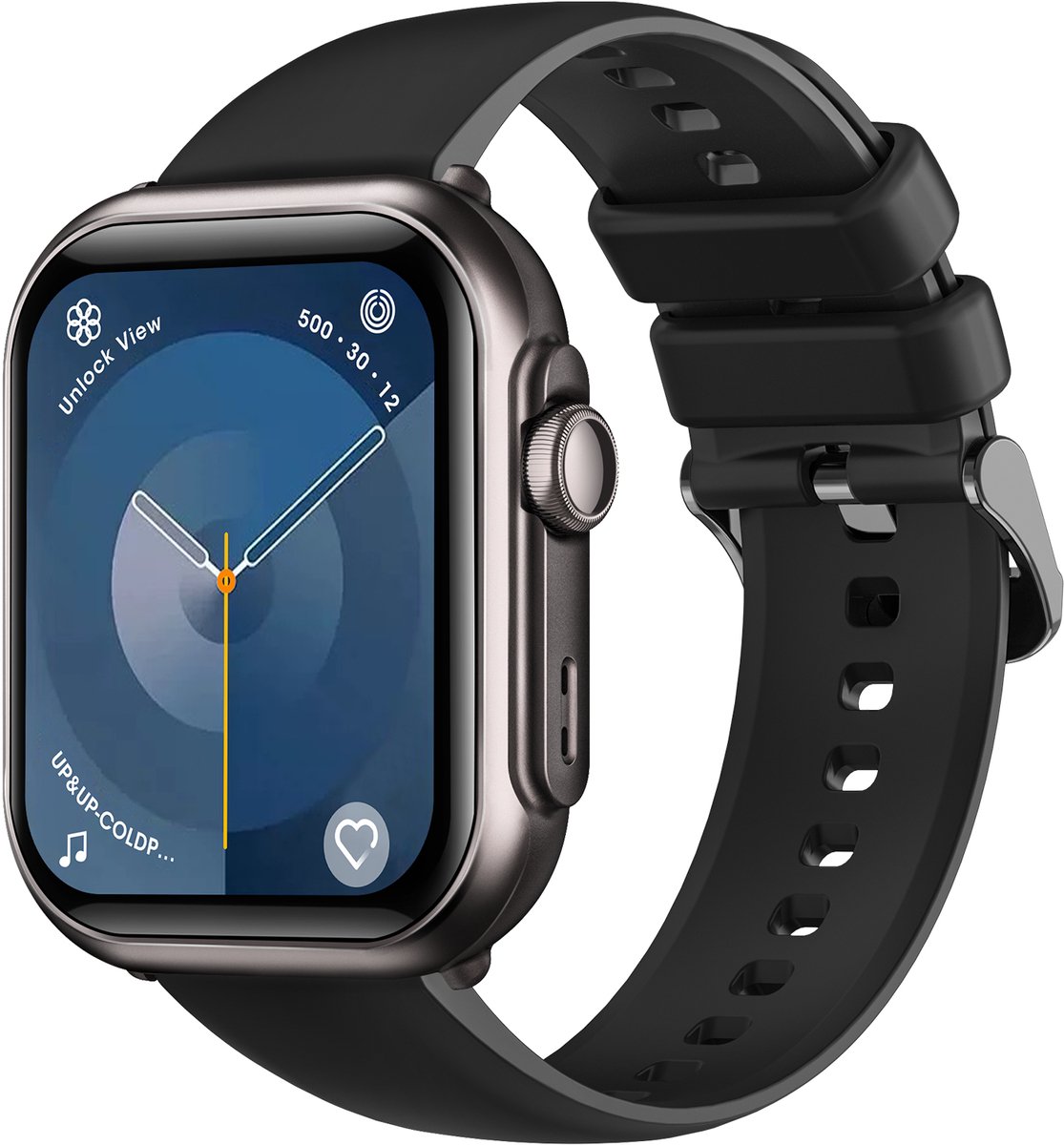 FOSMET Smartwatch - Smartwatches - 1,83inch - Dames en Heren - Stappenteller Horloge - Hartslagmeter - Bloeddrukmeter - Slaapmonitor - Saturatiemeter - Belfunctie - 100+Sportmodi - Temperatuurmeting,55 Dagen Batteri - Elke Smartphone - Zwart