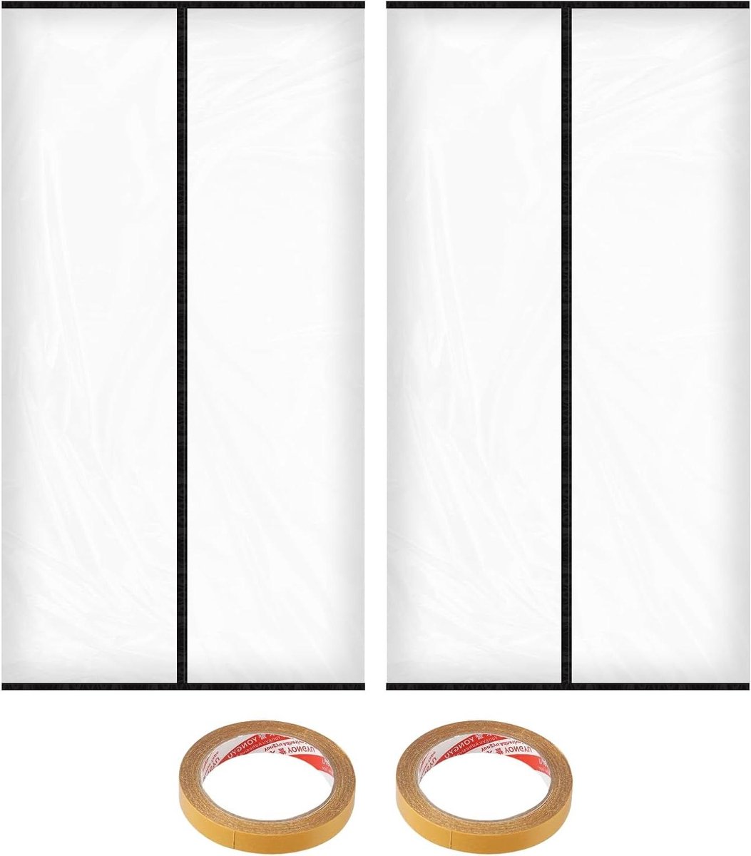 Stofdeur met Magneet - Folie Deur - Stofvrij Werken - Automatische Sluiting - 120 x 220 cm - Transparant