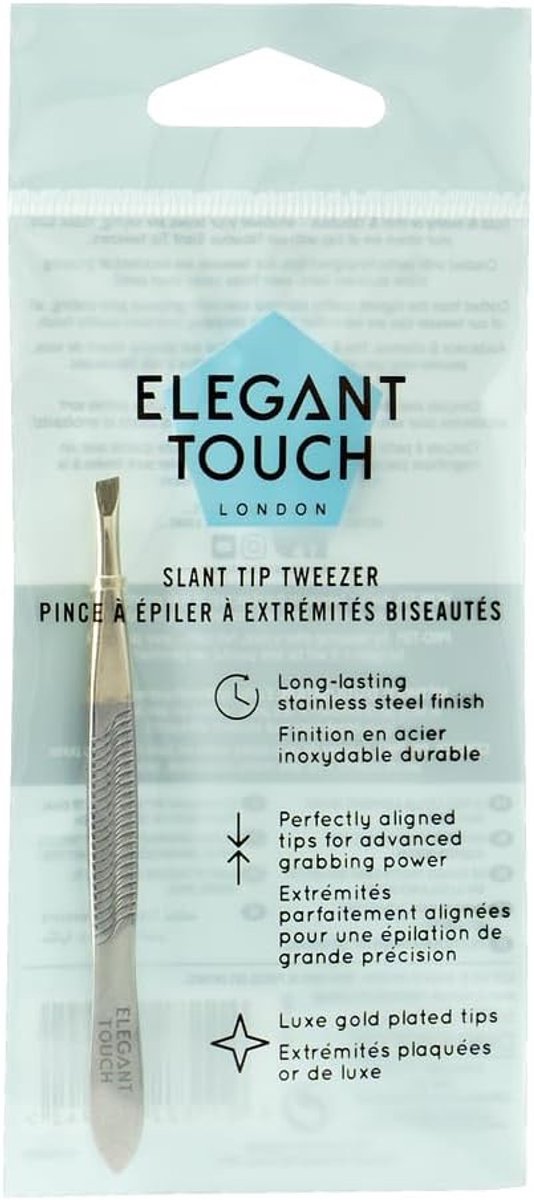 Touch Essential Implements Pincet - Goud - Schuine Tip - Voor Precisie Verwijdering van Ongewenst Haar